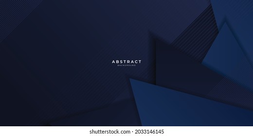 Dark blue background with light lines stripes overlap on dark geometric background for presentation design. Modern corporate concept banner poster background vector