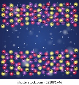 Dark blue background with many bright lights
