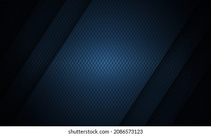 Dark blue background. Dark metal texture steel background. Navy blue carbon fiber texture. Web design template vector illustration EPS 10. 