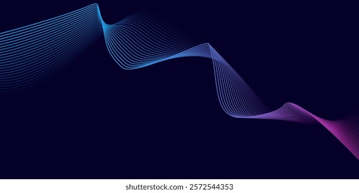 Dark blue background modern abstract pink and blue lines  background