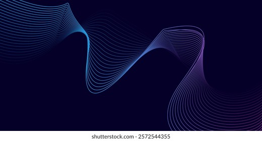Dark blue background modern abstract pink and blue lines  background