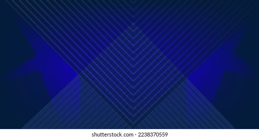 Dark blue background. Modern curved lines abstract presentation background. Luxury paper cut background. triangle pattern