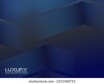 Dark blue background. Modern curved lines abstract presentation background. Luxury paper cut background. Abstract decoration, golden pattern, halftone gradient, 3d vector illustration.
