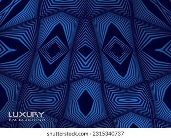 Dark blue background. Modern curved lines abstract presentation background. Luxury paper cut background. Abstract decoration, golden pattern, halftone gradient, 3d vector illustration.
