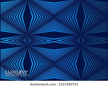 Fondo azul oscuro. Fondo de presentación abstracto de líneas curvas modernas. El fondo del papel de lujo cortado. Decoración abstracta, patrón dorado, gradiente de medio tono, ilustración vectorial 3d.