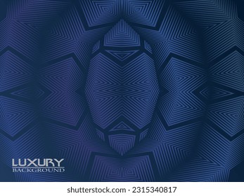 Dark blue background. Modern curved lines abstract presentation background. Luxury paper cut background. Abstract decoration, golden pattern, halftone gradient, 3d vector illustration.