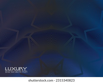 Dark blue background. Modern curved lines abstract presentation background. Luxury paper cut background. Abstract decoration, golden pattern, halftone gradient, 3d vector illustration.