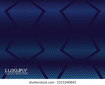 Dark blue background. Modern curved lines abstract presentation background. Luxury paper cut background. Abstract decoration, golden pattern, halftone gradient, 3d vector illustration.