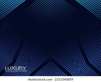 Dark blue background. Modern curved lines abstract presentation background. Luxury paper cut background. Abstract decoration, golden pattern, halftone gradient, 3d vector illustration.