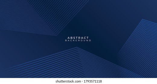 Dark blue background. Modern line stripes curve abstract presentation background. Luxury paper cut background. Abstract decoration, golden pattern, halftone gradients, 3d Vector illustration