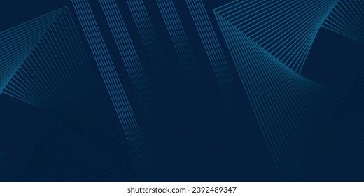Dunkelblauer Hintergrund. Moderne Streifen zeichnen sich durch abstrakte Darstellungshintergründe aus. Luxus-Papier-Schnitthintergrund. Abstrakte Dekoration, goldenes Muster, Farbverläufe von Halfone, 3D-Vektorgrafik