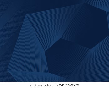 Fondo azul oscuro. Fondo de presentación abstracto de rayas de línea modernas. El fondo del papel de lujo cortado.