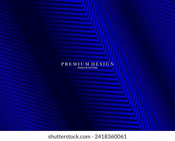 Dark blue background. Modern line curve abstract presentation background. Luxury paper cut background. Abstract decoration, gold pattern, halftone gradient.