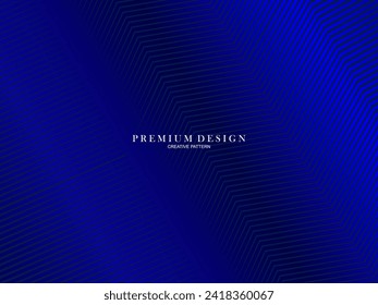 Dark blue background. Modern line curve abstract presentation background. Luxury paper cut background. Abstract decoration, gold pattern, halftone gradient.