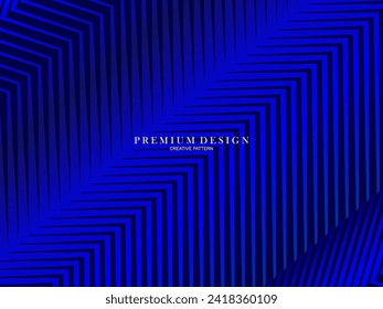 Dark blue background. Modern line curve abstract presentation background. Luxury paper cut background. Abstract decoration, gold pattern, halftone gradient.