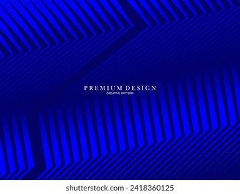 Fondo azul oscuro. Fondo de presentación abstracto de curva de línea moderna. El fondo del papel de lujo cortado. Decoración abstracta, patrón dorado, gradiente de medio tono.