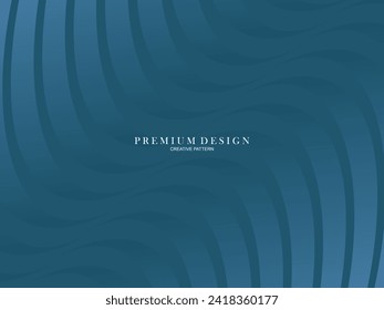 Dark blue background. Modern line curve abstract presentation background. Luxury paper cut background. Abstract decoration, gold pattern, halftone gradient.