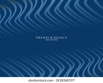Dark blue background. Modern line curve abstract presentation background. Luxury paper cut background. Abstract decoration, gold pattern, halftone gradient.