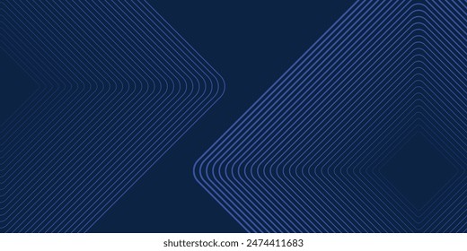 Dark blue background. Modern line stripes curve abstract presentation background. Luxury paper cut background. Abstract decoration, golden pattern, halftone gradients, 