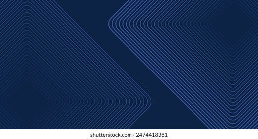 Dark blue background. Modern line stripes curve abstract presentation background. Luxury paper cut background. Abstract decoration, golden pattern, halftone gradients, 