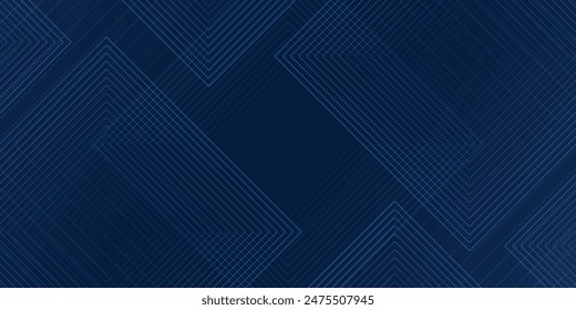 Dark blue background. Modern line stripes curve abstract presentation background. Luxury paper cut background. Abstract decoration, golden pattern, halftone gradients, 3d Vector