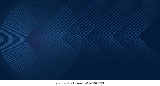 Fondo azul oscuro. Fondo de presentación abstracto moderno de la curva de las rayas de línea. Fondo de corte de papel de lujo. Decoración Abstractas, patrón dorado, Gradientes de medio tono, Ilustración vectorial 3d