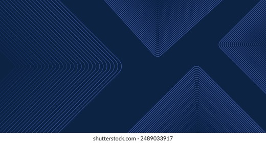 Dark blue background. Modern line stripes curve abstract presentation background. Luxury paper cut background. Abstract decoration, golden pattern, halftone gradients