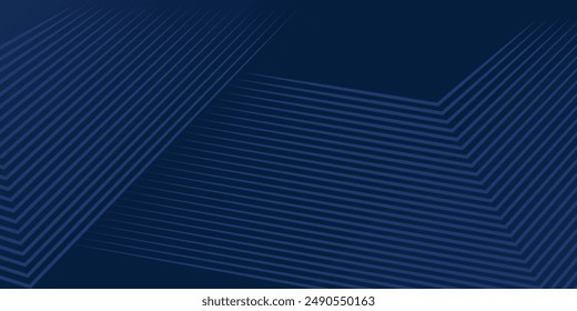 Dark blue background. Modern line stripes curve abstract presentation background. Luxury paper cut background. Abstract decoration Vector illustration