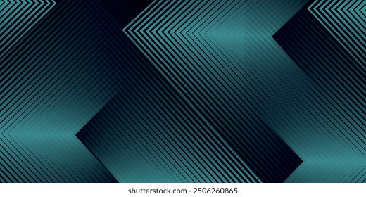 Fondo azul oscuro. Fondo de presentación abstracto de curva de rayas de línea moderna. Fondo de corte de papel de lujo. Decoración Abstractas, patrón de oro, Gradientes de semitono, Ilustración vectorial 3D