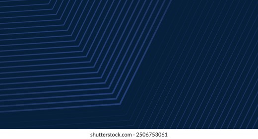 Dark blue background. Modern line stripes curve abstract presentation background. Luxury paper cut background.
