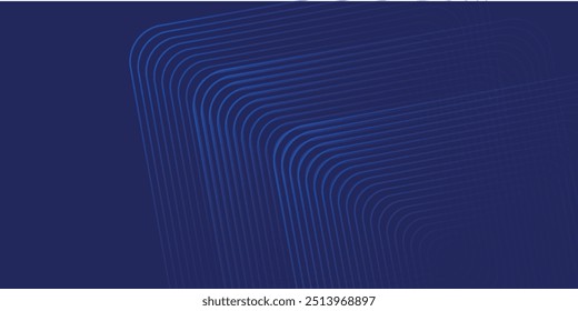 Fundo azul escuro. Plano de fundo de apresentação abstrata de faixas de linha modernas. Fundo de corte de papel de luxo. Decoração abstrata, padrão dourado,