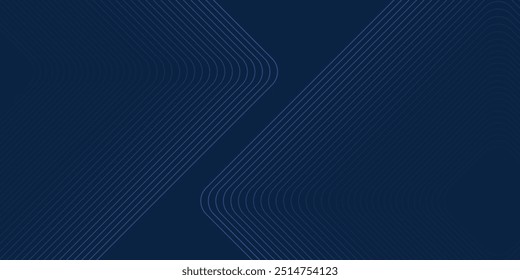 Fondo azul oscuro. Fondo de presentación abstracto de curva de rayas de línea moderna. Fondo de corte de papel de lujo moderno