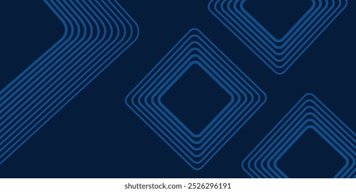Dark blue background. Modern line stripes curve abstract presentation background. Luxury paper cut background. Abstract decoration, golden pattern,