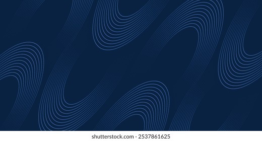 Fondo azul oscuro. Fondo de presentación abstracto de curva de rayas de línea moderna.