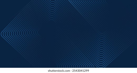 Dark blue background. Modern line stripes curve abstract presentation background simple arts