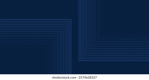 Dark blue background. Modern line stripes curve abstract presentation background. Luxury paper cut background. Abstract decoration, golden pattern,