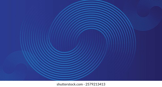 Dark blue background. Modern line stripes curve abstract presentation background.