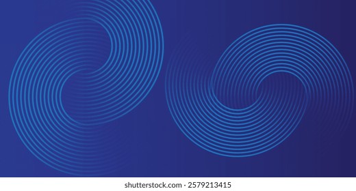 Dark blue background. Modern line stripes curve abstract presentation background.