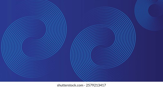 Dark blue background. Modern line stripes curve abstract presentation background.