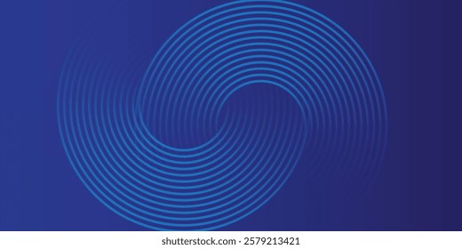 Dark blue background. Modern line stripes curve abstract presentation background.