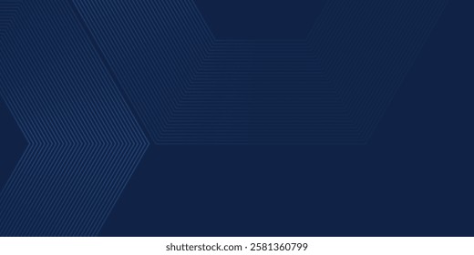 Dark blue background. Modern line stripes curve abstract presentation background design simple
