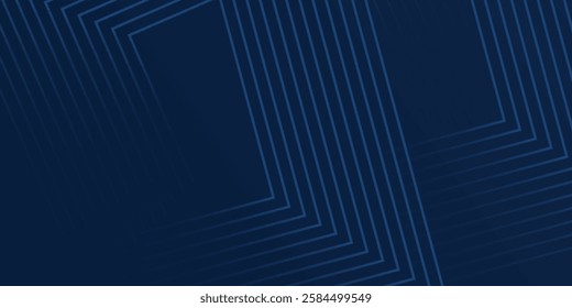 Dark blue background. Modern line stripes curve abstract presentation background. Luxury paper cut background.