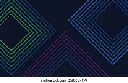 Dark blue background. Modern line stripes curve abstract presentation background. Luxury paper cut background. Abstract decoration, golden pattern, halftone gradients, 3d Vector illustration
