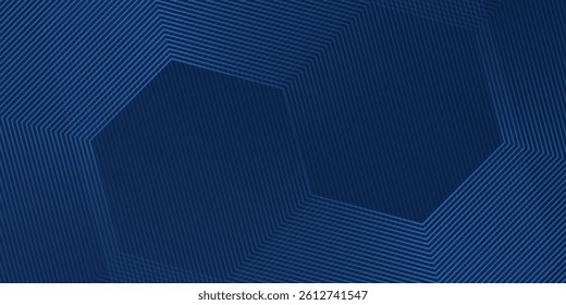 Dark blue background. Modern line stripes curve abstract presentation background. Luxury paper cut background. Abstract decoration simple abstract