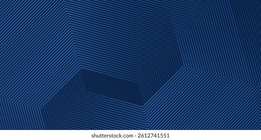 Dark blue background. Modern line stripes curve abstract presentation background. Luxury paper cut background. Abstract decoration simple abstract modern background