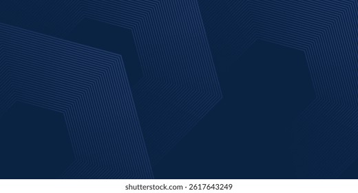 Dark blue background. Modern line stripes curve abstract presentation background. Luxury paper cut background. Abstract decoration art