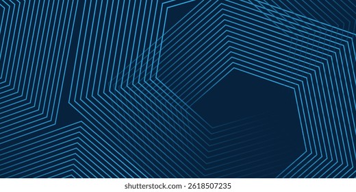 Dunkelblauer Hintergrund. Moderne Streifen Kurve abstrakte Präsentation Hintergrund. Luxuriöser Papierschnitt-Hintergrund. Abstrakte Dekoration, goldenes Muster, Halbtongradienten, 3D-Vektor eps10