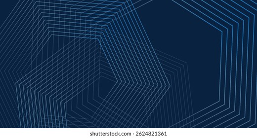 Fondo azul oscuro. Fondo de presentación abstracto de curva de rayas de línea moderna. Fondo de corte de papel de lujo. Vector de diseño abstracto eps10