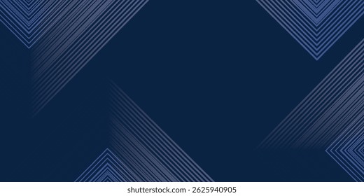 Dark blue background. Modern line stripes curve abstract presentation background. Luxury paper cut background simple natural good