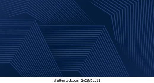 Dark blue background. Modern line stripes curve abstract presentation background. Luxury paper cut background. Abstract decoration Vector illustration